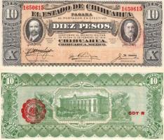 *10 Pesos Chihuahua - Mexiko 1915, PS535a AU - Kliknutím na obrázok zatvorte -